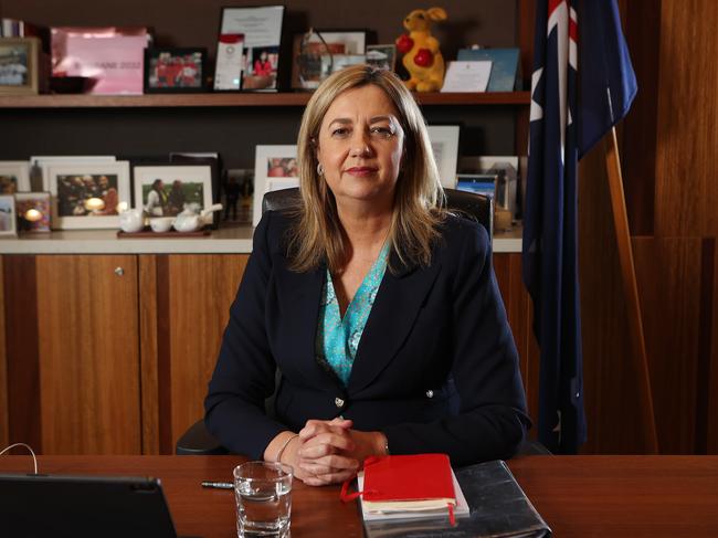 Premier Annastacia Palaszczuk in her office at 1 William Street, Brisbane. Picture: Liam Kidston