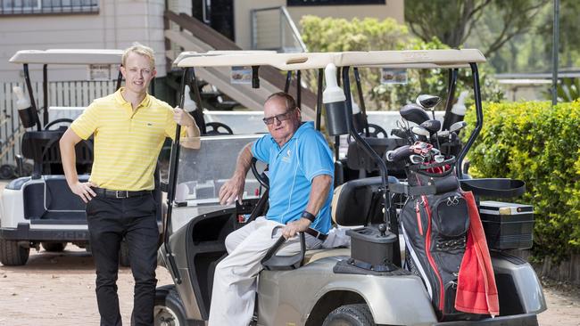 General Manager Steven Linskey and Kerry Howie at the Meadowbrook Golf Club, formerly the Logan City Golf Club. Picture: AAP/Richard Walker