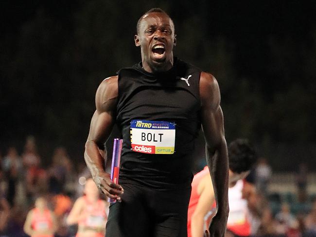 Usain Bolt gives Nitro Athletics the thumbs up after successful night ...