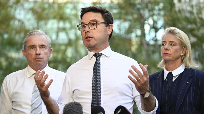 Mr Littleproud says he and Ms Ley are acting in ‘good faith’ but getting back together is not a guarantee. Picture: NewsWire / Martin Ollman