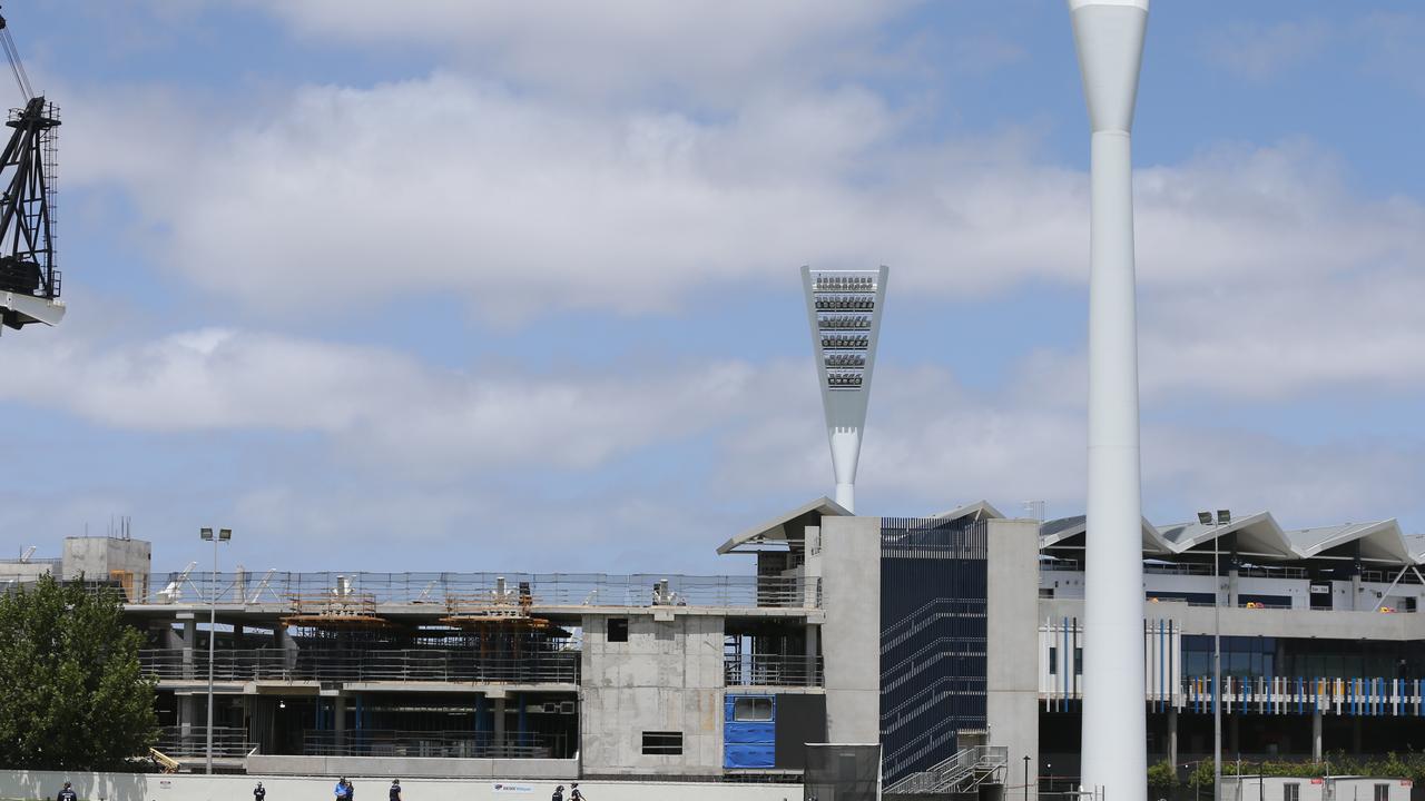 Kardinia Park’s new stand is expected to be completed this year. Picture: Mike Dugdale