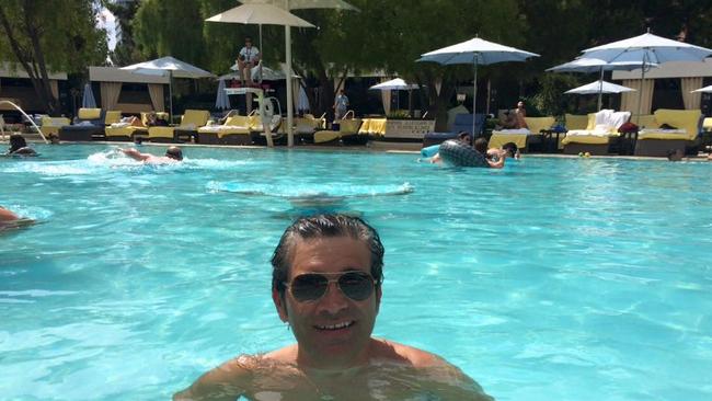 Enjoying a dip in Las Vegas in July 2016. Source: Facebook