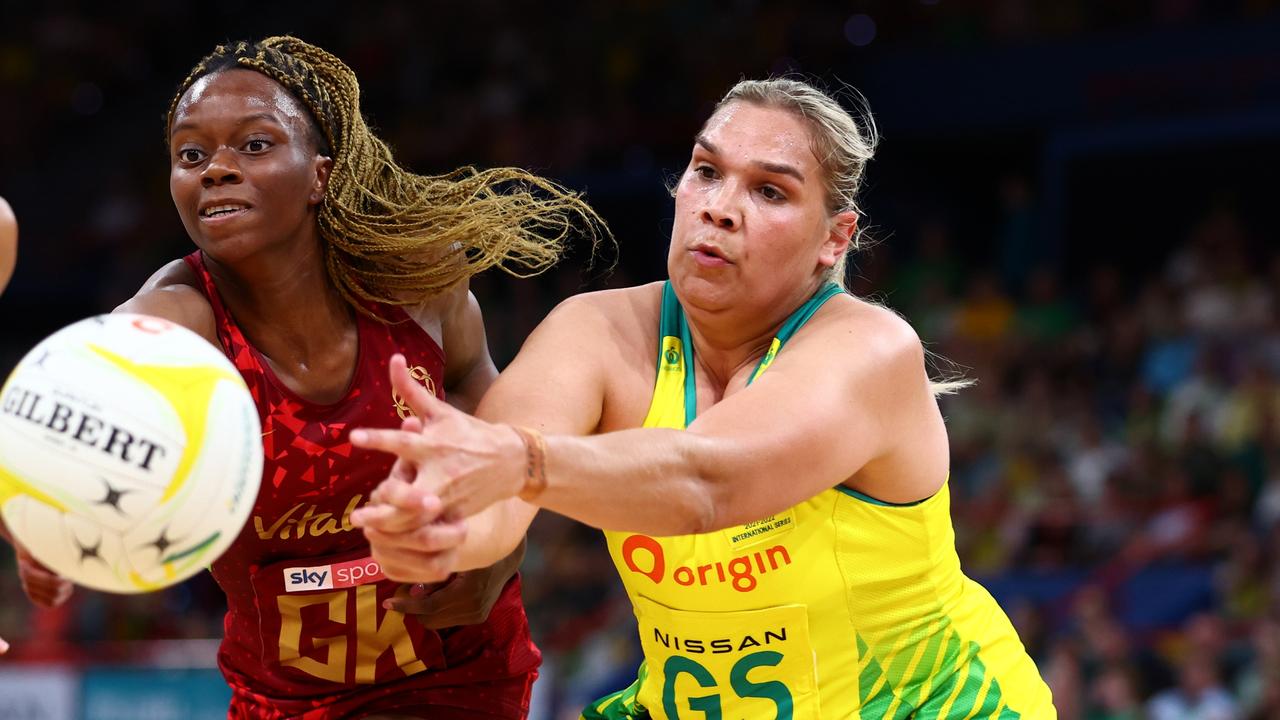 Donnell Wallam’s success in the Diamonds’ series against England is ‘way bigger than netball’. Picture: Chris Hyde/Getty Images