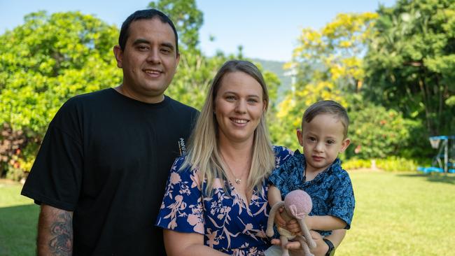 Dave and Nicole McGarry with three year old Ethan. Picture Emily Barker.