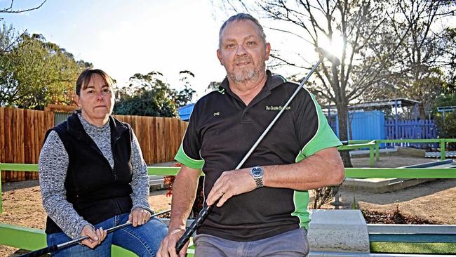 FUTURE CONCERNS: Craig and Sandra Williams from the Granite Belt Maze and Mini Golf. Picture: Matthew Purcell