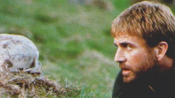 Mel Gibson in the title role of Zeffirelli’s <i>Hamlet </i>(1990).