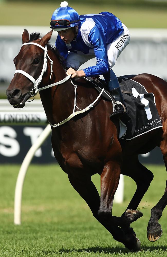 The beginning of the end: Hugh Bowman and Winx at Royal Randwick on Saturday. 