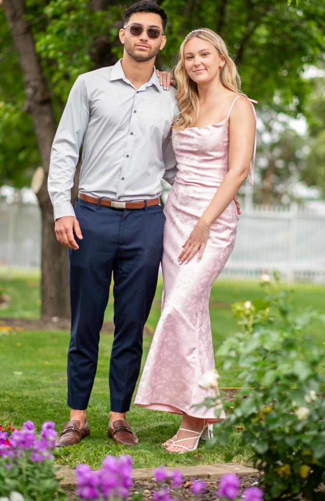 Jayden Brindley and Jade Burton at Hill Stakes race day at Rosehill Gardens. Picture Thomas Lisson