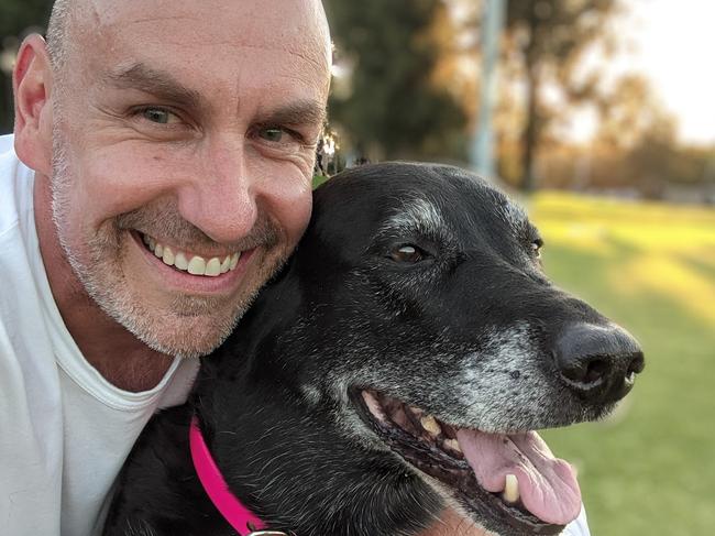 Robert Angel with his beloved dog, Sooty.