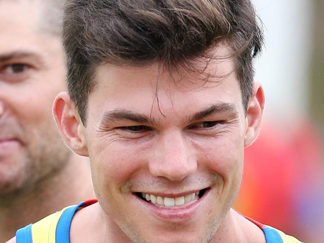 Gold Coast Suns doing a skills sessions ahead of Thursday's NAB Challenge game against West Coast. Photo of Jaeger O'Meara. Pic by Richard Gosling