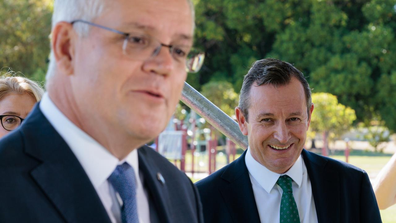 Prime Minister Scott Morrison’s reference to cave people ruffled feathers in WA where Premier Mark McGowan’s tough border stance was popular. Picture: AAP Image/Richard Wainwright