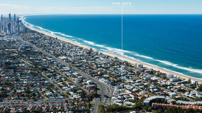 The site for the proposed twin tower developments at Nobby Beach on the Gold Coast.