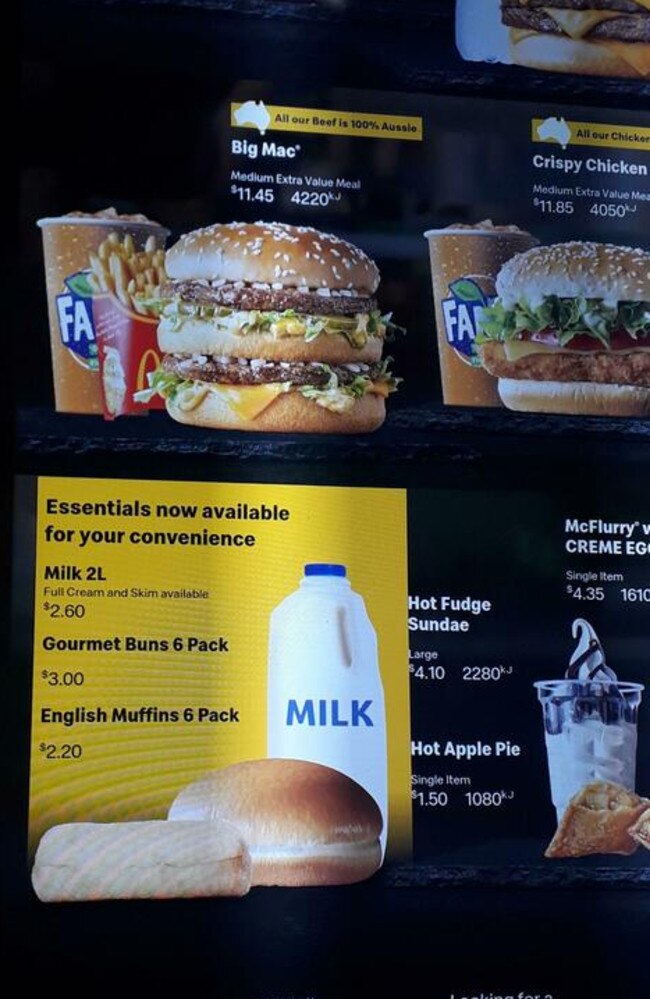 Along with cartons of eggs, the burger chain has also expanded its milk range to accommodate customers. Picture: Supplied.