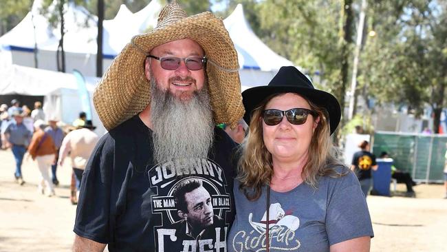 Cooter Guthie and Michelle Ide at the Gympie Muster. Picture: Patrick Woods.