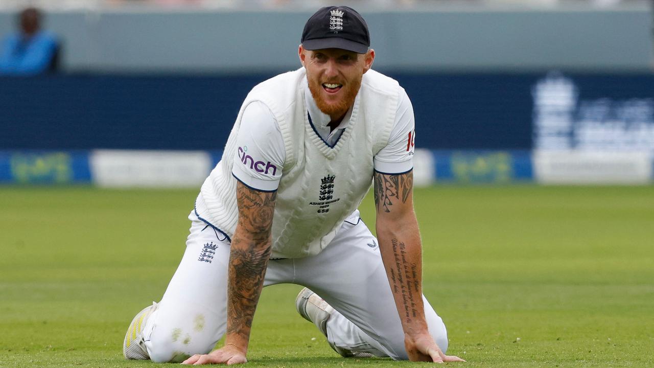 It’s been a tough day for England captain Ben Stokes after sending Australia in to bat. Picture: AFP