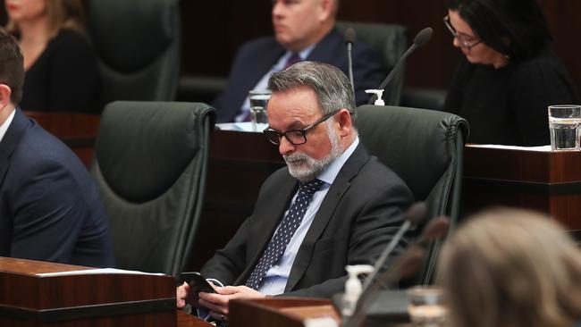 David O’Byrne in parliament after stepping aside as Labor leader last week. Picture: Nikki Davis-Jones