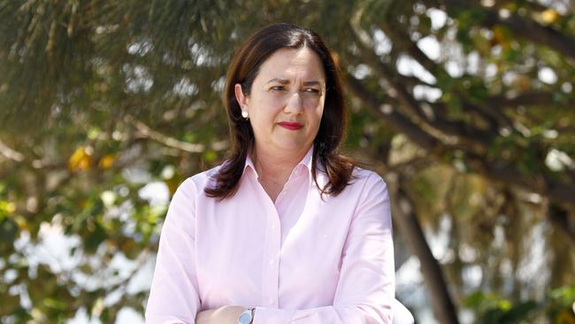 Queensland Premier Annastacia Palaszczuk at the Spit on the gold Coast today. Picture: Tertius Pickard