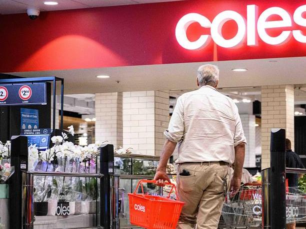 SYDNEY, AUSTRALIA - NewsWire Photos April 19, 2021: Signage outside a Coles supermarket, Sydney. Picture: NCA NewsWire / James Gourley