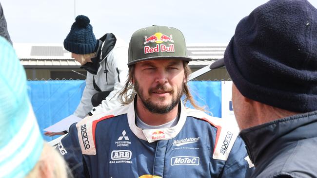 Toby Price talks to fans at Finke Desert Race 2022. Picture: (A)manda Parkinson
