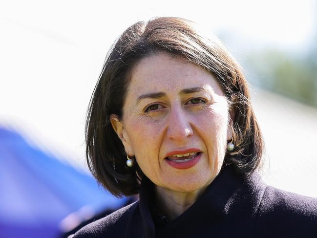 SYDNEY, AUSTRALIA  - NewsWire Photos AUGUST 24, 2020: Premier Gladys Berejiklian speaks during a press conference with NSW Chief Health Officer Dr Kerry Chant, NSW Police Deputy Commissioner Gary Worboys and Fairfield Hospital Director of Medical Services Dr Harry Doan to provide an update on COVID-19 at Hoxton Park in Sydney Australia, on AUGUST 24 2020. Picture: NCA NewsWire / Gaye Gerard