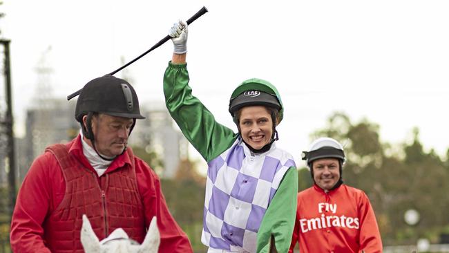 Teresa Palmer as Michelle Payne in a scene from the movie Ride Like A Girl. Picture: Lachlan Moore