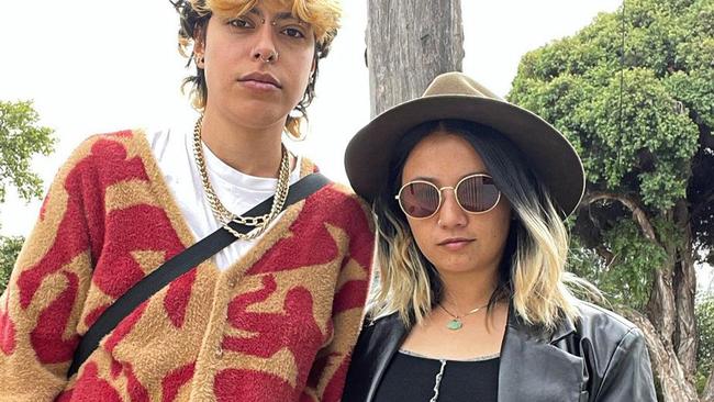 Elsa Tuet-Rosenberg (R), pictured with Anti-Israel activist Zee Mazloum (L) was involved in a campaign that leaked personal details of 600 Jewish creatives that sparked a series of death threats. Picture: Instagram