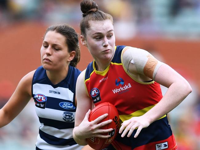 Adelaide defender Sarah Allan. Picture: MARK BRAKE/GETTY IMAGES