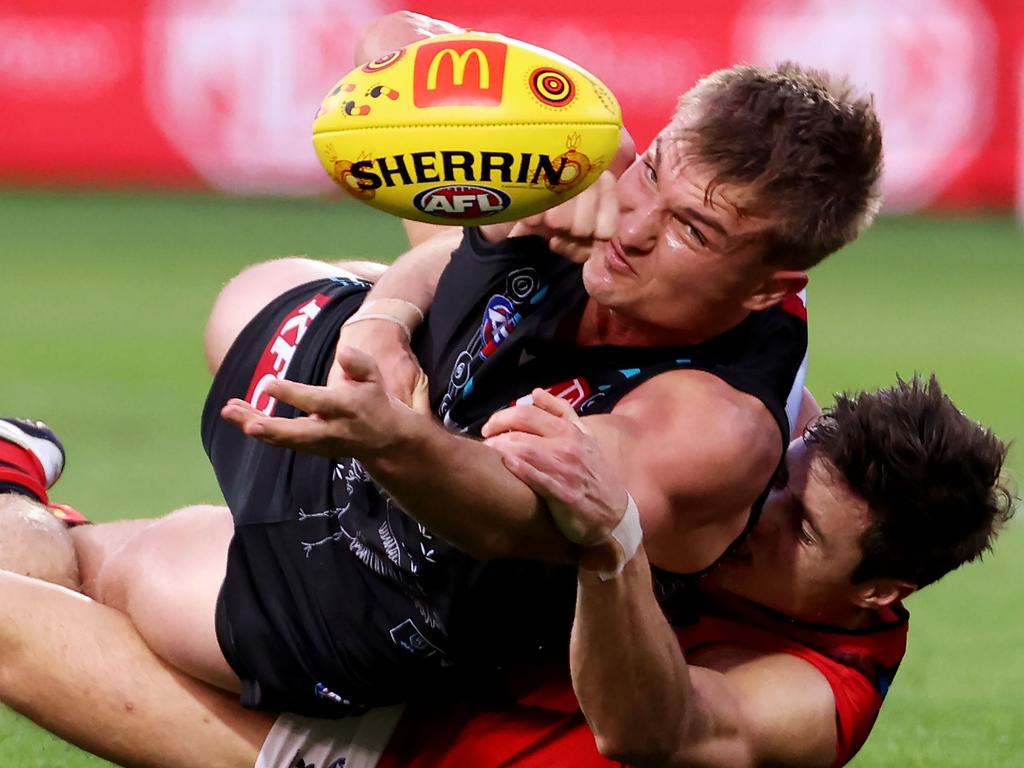 Brownlow medallist Ollie Wines’ heart scre was among a number of issues the Power have had to deal with. Picture: AFL Photos/Getty Images