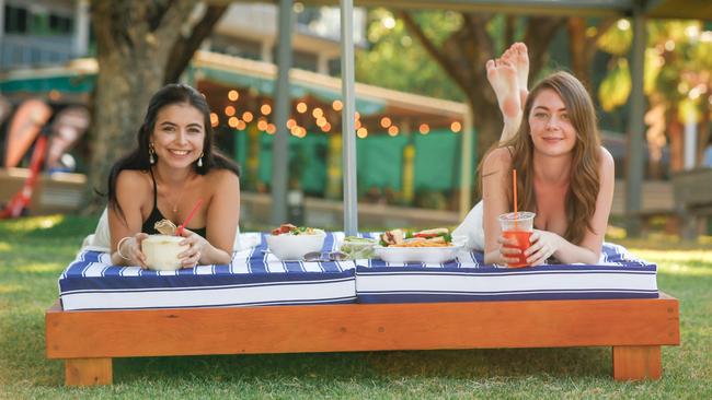 Cemre Tukengun and Sinead McDonnell at the new Waterfront Beach Club. Picture: Glenn Campbell