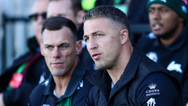 The Rabbitohs are considering parting ways with Sam Burgess and John Morris. Picture: NRL Imagery.