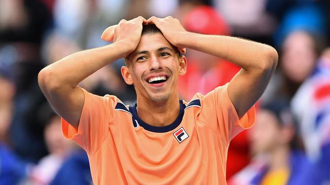 Australia's Alexei Popyrin is confident there are more high-ranked scalps to come on his hot streak. Picture: AFP