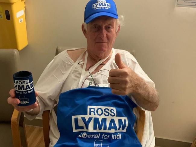 Tom Maher, a volunteer for Ross Lyman, recovering in hospital. Picture: Supplied