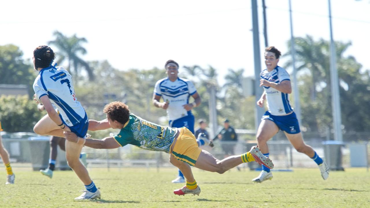 Ignatius Park College and Kirwan State High School teams take on St Brendanâ€™s College Yeppoon teams in Queensland state rugby league semi finals at Mackay on Wednesday, August 24, 2022.