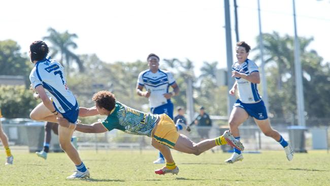 Ignatius Park College and Kirwan State High School teams take on St Brendanâ€™s College Yeppoon teams in Queensland state rugby league semi finals at Mackay on Wednesday, August 24, 2022.