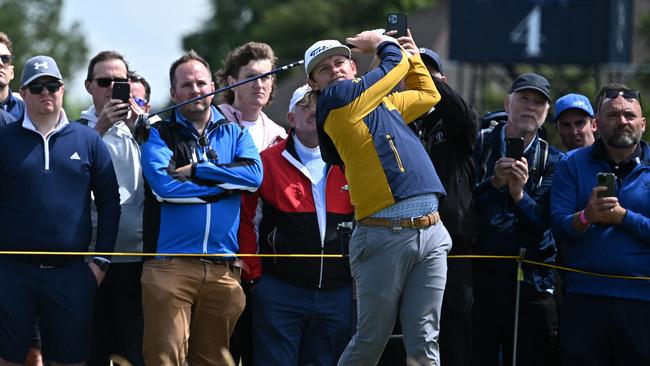 2022 Open champion, Australia's Cameron Smith during a practice round ahead of the 151st British Open Golf Championship at Royal Liverpool (Photo by Paul ELLIS / AFP) /