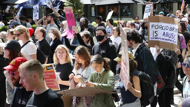 An anti-abortion rally planned by former Liberal MP Bernie Finn in Melbourne has been met with passionate resistance. Picture: David Crosling