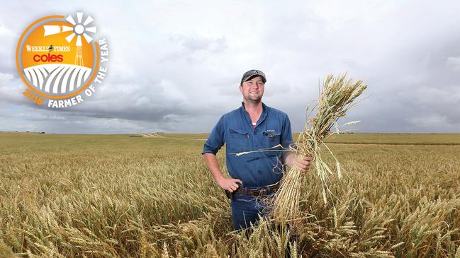 Self-made: Nathan Blomeley has increased the size of his family’s operation at Pura Pura in the Western District threefold in the past four years. Picture: Yuri Kouzmin