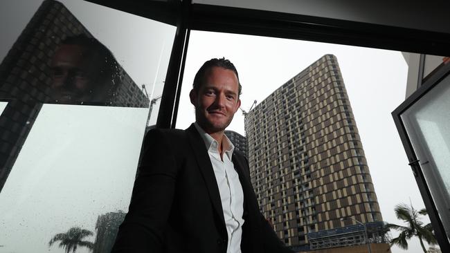 Developer Tim Gurner outside his $600m FV development in Brisbane. Picture: Lyndon Mechielsen