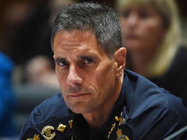 **FILE** A February 8 2016 file image of Australian Border Force Commissioner Roman Quaedvlieg at Senate Estimates at Parliament House in Canberra. The head of the Australian Border Force has gone on leave amid an external investigation. (AAP Image/Mick Tsikas) NO ARCHIVING