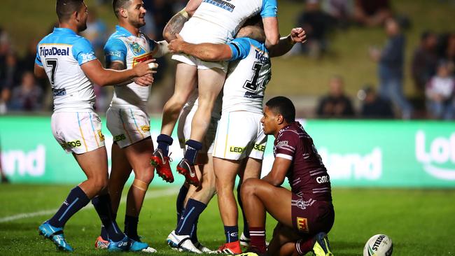 Manly threw away a massive lead to go down to the Titans. (Photo by Mark Kolbe/Getty Images)