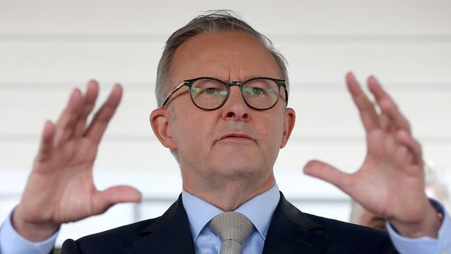 Anthony Albanese visits Longford Medical Centre in Longford, Tasmania on day two of the federal election campaign. Picture: Toby Zerna