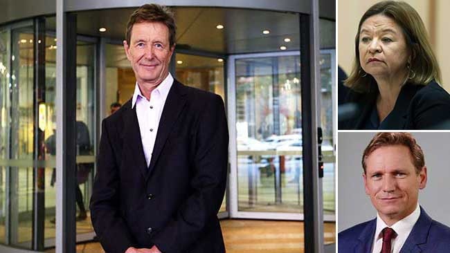 Media Watch host Paul Barry; ABC managing director Michelle Guthrie and, below right, Andrew Probyn.