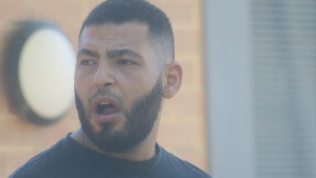 Madyn 'Mick' Kassem, 29, of Granville, leaving Wyong Local Court where he pleaded guilty to intimidation, aggravated enter dwelling and demanding property with menaces after he tried to evict a guest at The Entrance Motel. Picture: NewsLocal