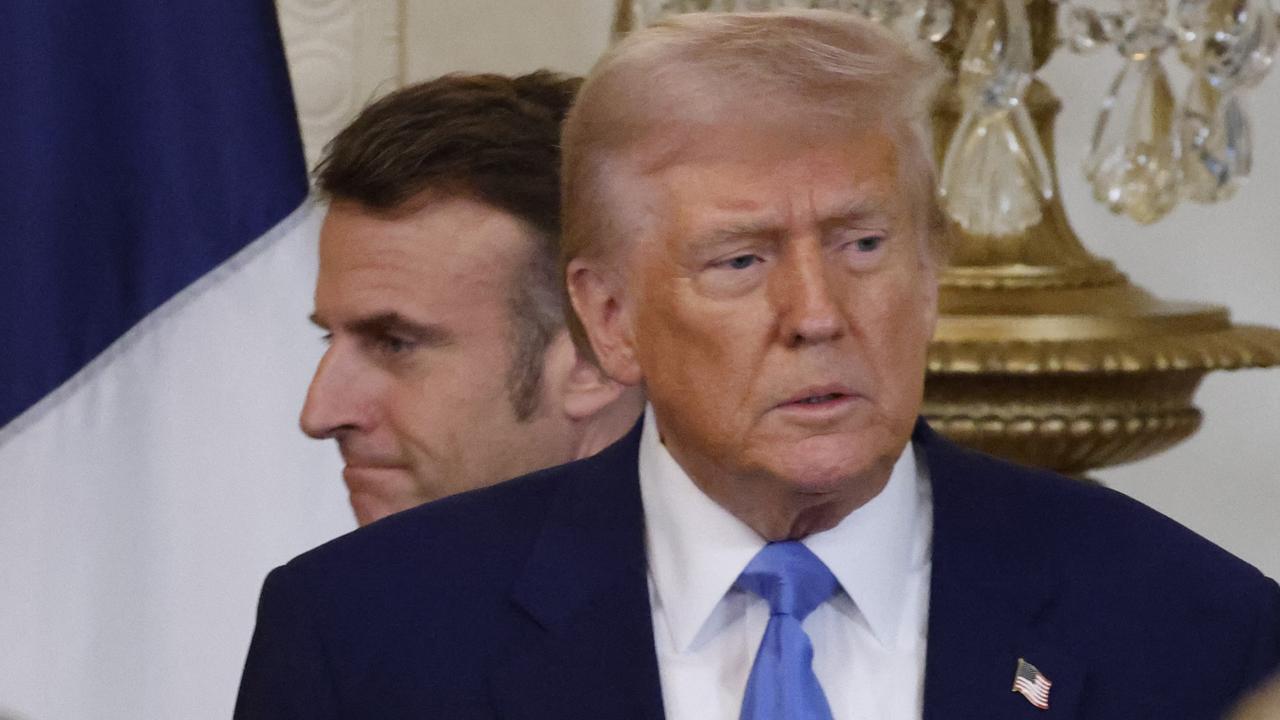 US President Donald Trump meets with French President Emmanuel Macron at the White House in Washington, DC. Picture: Ludovic Marin / AFP