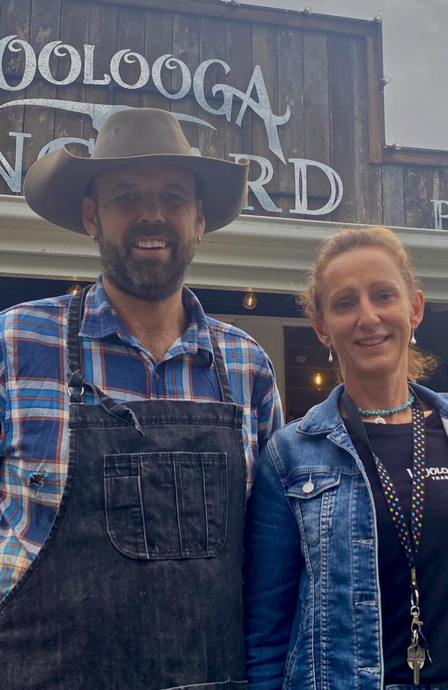 Caz and Matthew Crane, owners of the Woolooga Longyard and several other Woolooga businesses. Photo: Elizabeth Neil