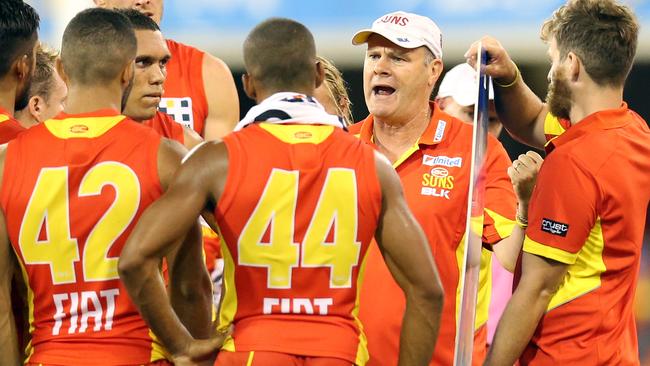 Gold Coast Suns vs. Brisbane Lions in NAB Challenge match at Metricon Stadium, Carrara. Photo of coach Rodney Eade Photo by Richard Gosling