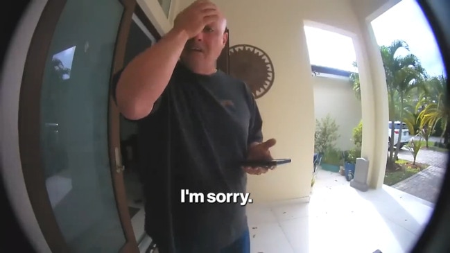 Doorbell footage captures sobbing dad confess