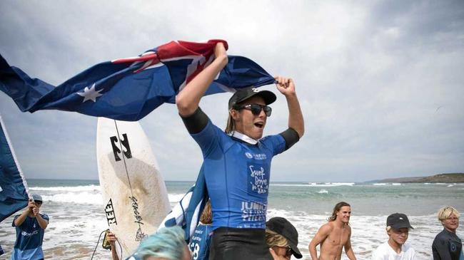 Micah Margieson, shown here winning the Australian junior title last year, is following in his famous father's footsteps. Picture: Supplied