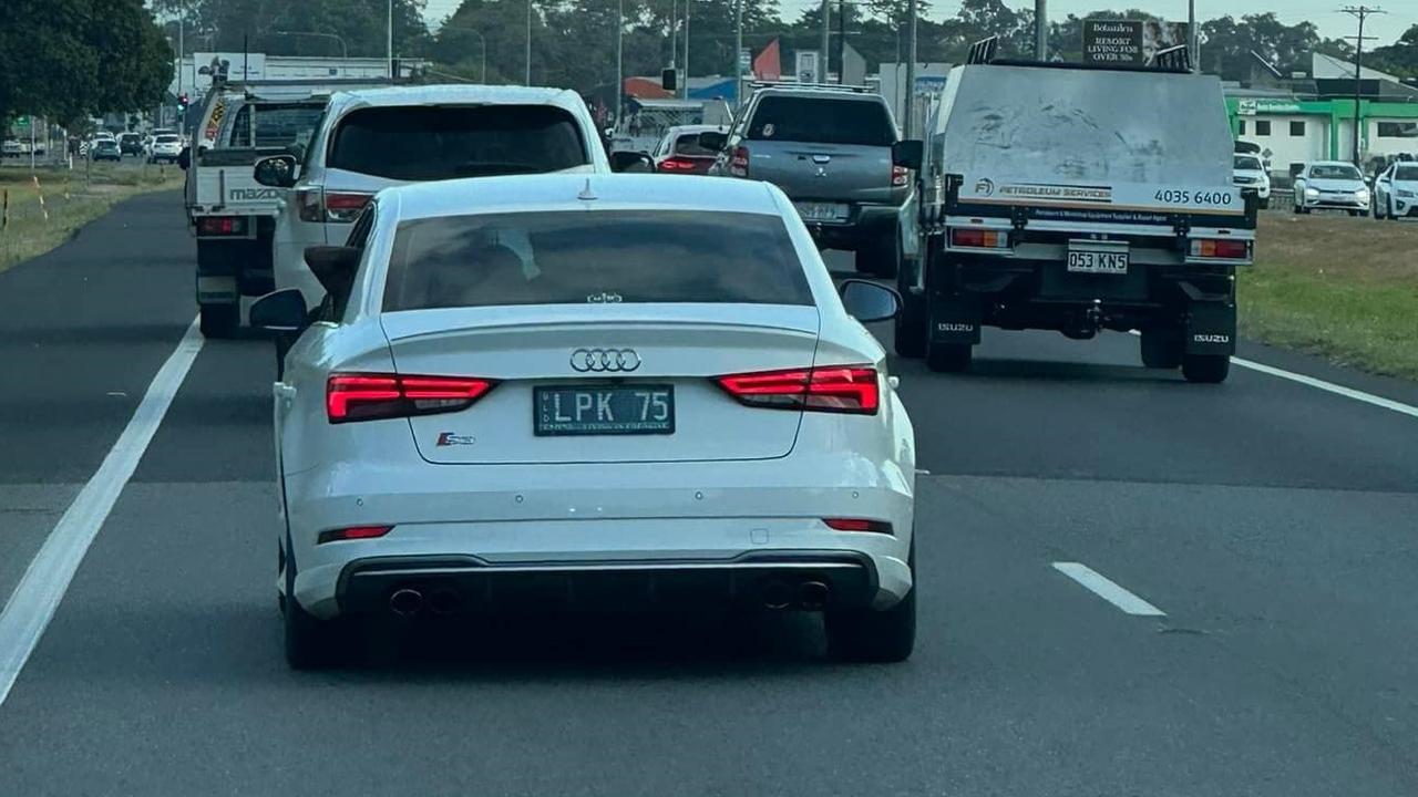 A 2018 White AUDI S3 stolen from White Rock on September 30 has been spotted on the southside of Cairns driving dangerously. Picture: Supplied