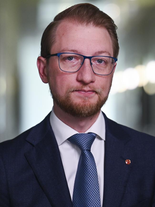 Liberal Senator James Paterson holds a press conference at Parliament House. Picture: NCA NewsWire / Martin Ollman